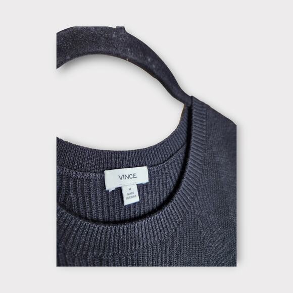 Vince Black Micro Rib Wool Sleeveless Sheath Dress LBD Women’s Medium - Picture 4 of 7